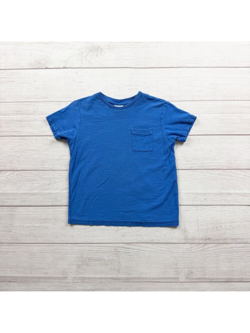 Zara Boys Blue Short Sleeve Cotton Pocket Crewneck T-Shirt Lightweight Casual 4-
